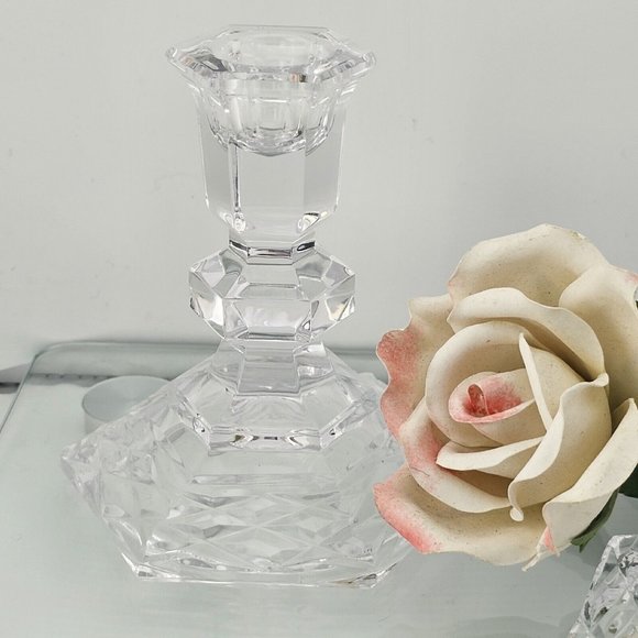2 Galway Irish Crystal 4” Candlesticks Candle Holders 24% Lead Crystal - Picture 5 of 7